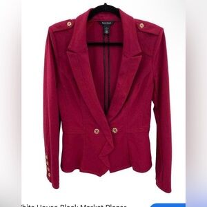 White House Black Market Womens Jacket  Blazer 8 Rayon Red